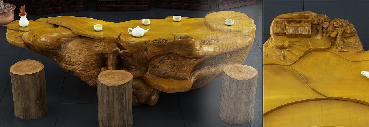 根雕茶台