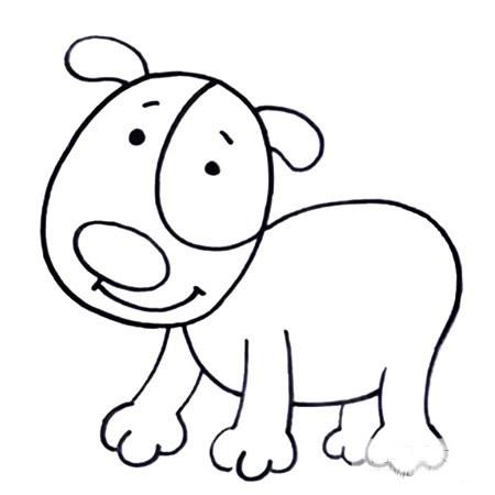 六步画出小狗简笔画彩色图片