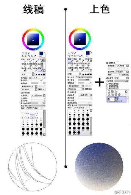 分享9个sai上色 涂厚 水彩笑,铅笔,橡皮等笔刷参数设置,来源于网络