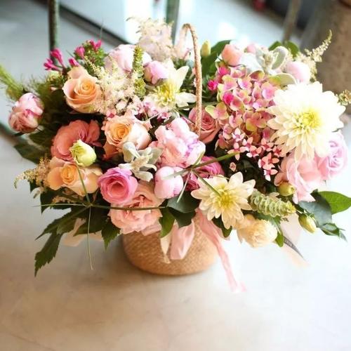 韩式风格花篮图片,超美!