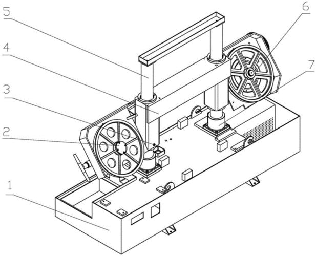摘要 本实用新型公开了一种卧式带锯床,包括主动轮,被动轮,柱套,锯梁