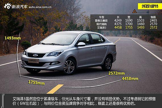 奇瑞艾瑞泽3上市 售价5.39-7.59万元