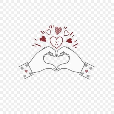 卡通手绘双手比心