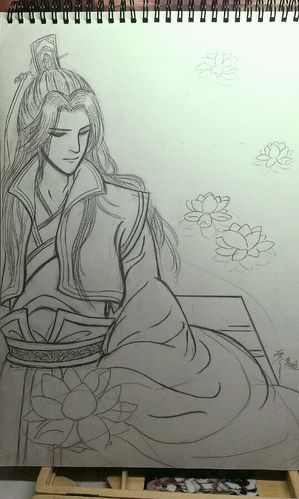 求手绘古代少年图