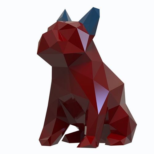 斗牛犬现代几何抽象室内家居软装饰艺术品狗摆件工艺品节日礼品-淘宝