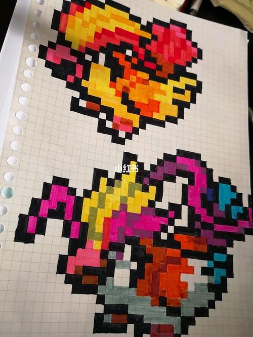 像素画# #像素画教程# #网格本手绘# 神奇宝贝 6-比比鸟&大比鸟