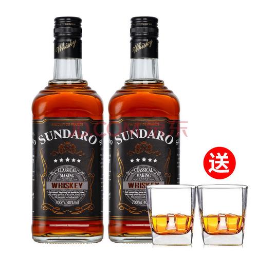 【桑达拉】进口威士忌40度洋酒700ml 英国可乐桶xo烈酒基酒 两支装