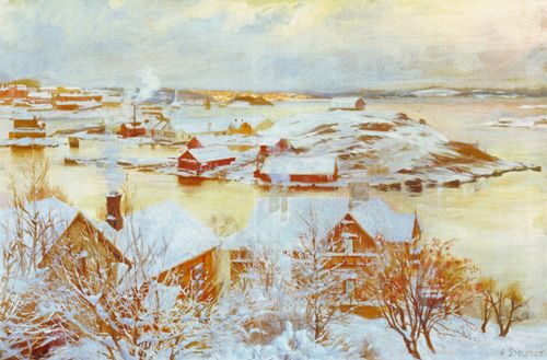 "talvimaisema kaivopuistosta", 油 通过 albert e