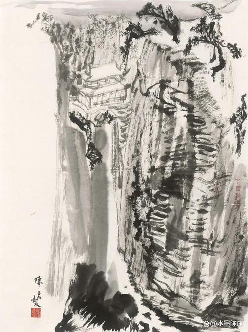 中国美院中国画系陈磊山水画
