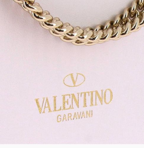 valentino/华伦天奴 rockstud系列 女士小牛皮logo印花链条包单肩斜