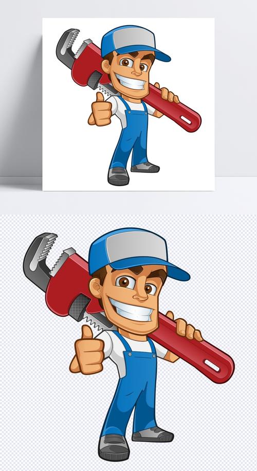 卡通管道工人