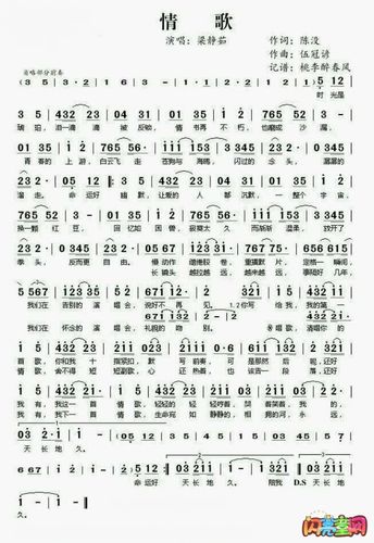 梁静茹-《情歌》简谱
