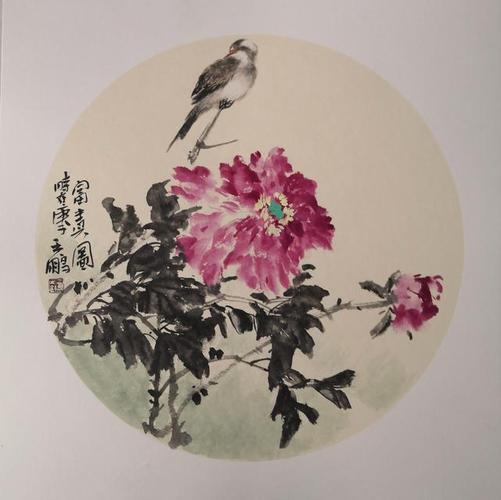 镇原县美协主席王鹏国画牡丹系列作品