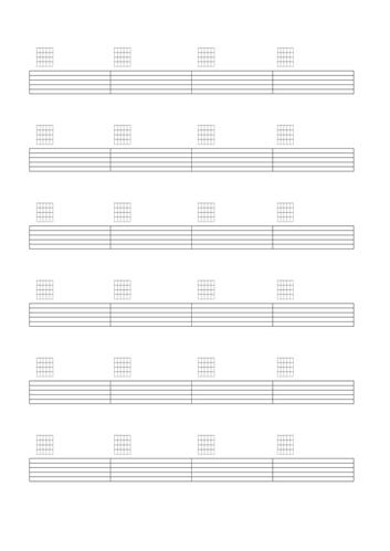 空白六线谱带和弦