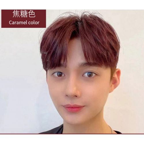 2021年新款发型图片男,男生发型 潮流 浅棕色染发剂男士专用海王红色染发膏2021流行色男生染头发性 焦糖色