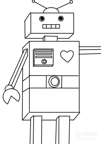 铅笔,橡皮 勾边笔 01,首先,我们要画出一个立体长方形,这就是机器人的