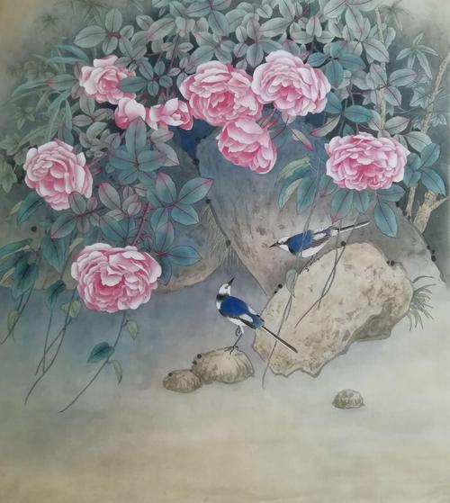 张丽英滴工笔花鸟人物画(临)