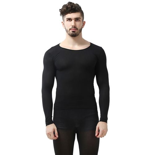 37度恒温男士秋冬超薄保暖内衣套装圆领舒适发热纤维防寒打底内衣