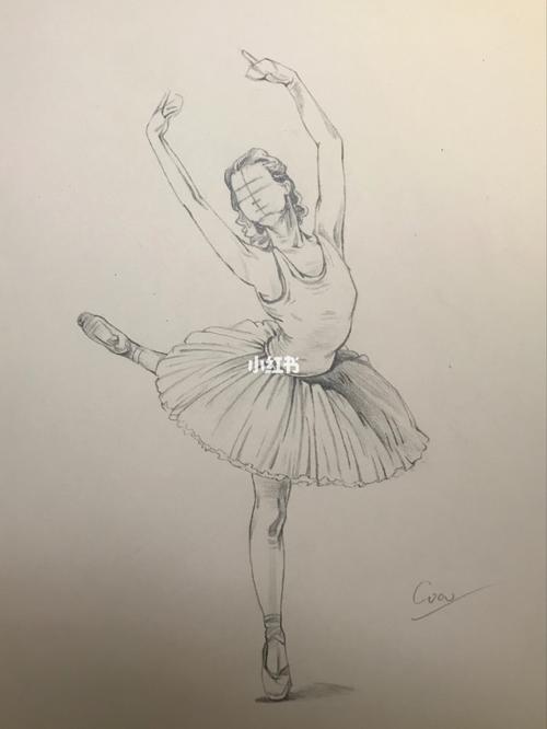 铅笔画简单动态人物速写78芭蕾舞少女♀_铅笔画_绘画_美术_文化