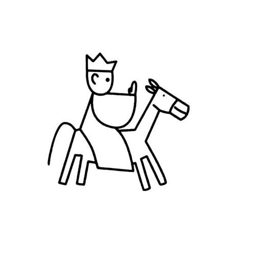 名著西游记中的唐僧骑马简笔画图片