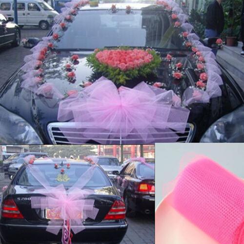 副车彩带拉花车队布置 diy 婚车装饰网纱彩色车纱干纱 结婚用品