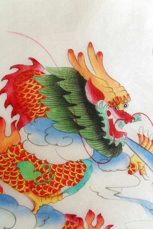 国画动物画 龙 中国古代神话动物彩绘龙 工笔龙图片_11