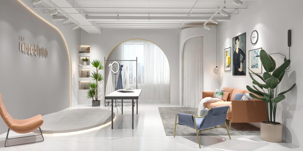 分享至: 设计理念: 工装装修&mdash;&mdash;北欧风服装展示直播间装修