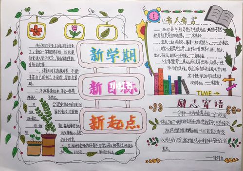新学期新目标新起点 开学季手抄报_手抄报_开学_文化