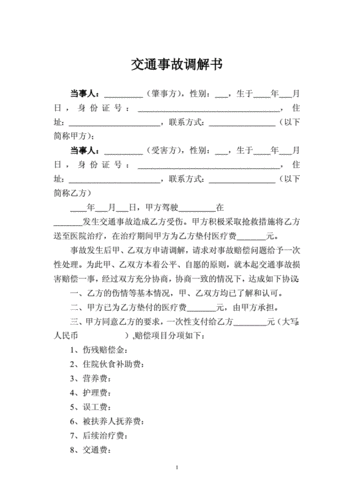 交通事故调解书范本doc2页