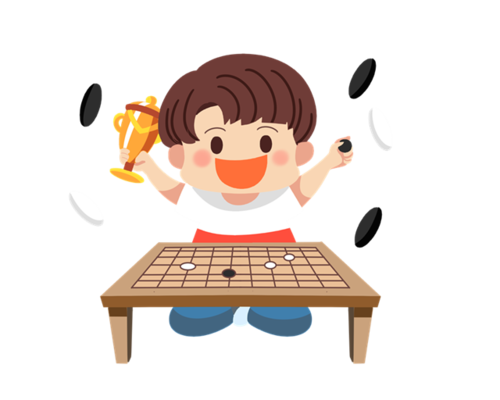围棋少年插画