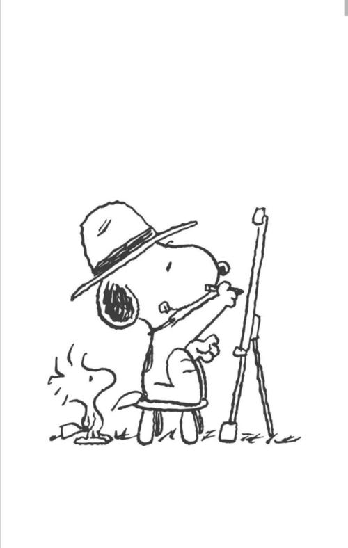 史努比可爱壁纸头像情侣复古简约黑白卡通