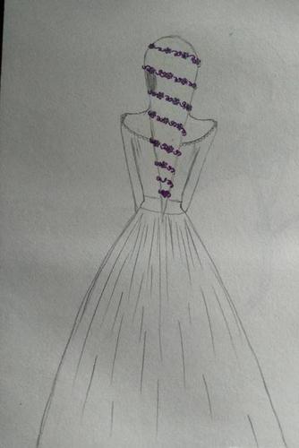 穿礼服小姐姐背影仙气的画法