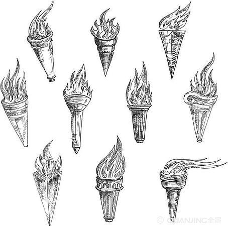 火炬的火焰简笔画