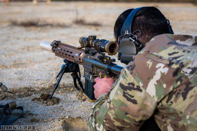 新泽西国民警卫队装备m110班组精确射手步枪士兵进行实弹体验