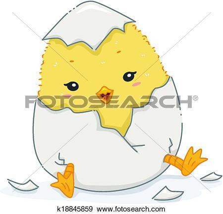 美工图案 - 小鸡, 孵化