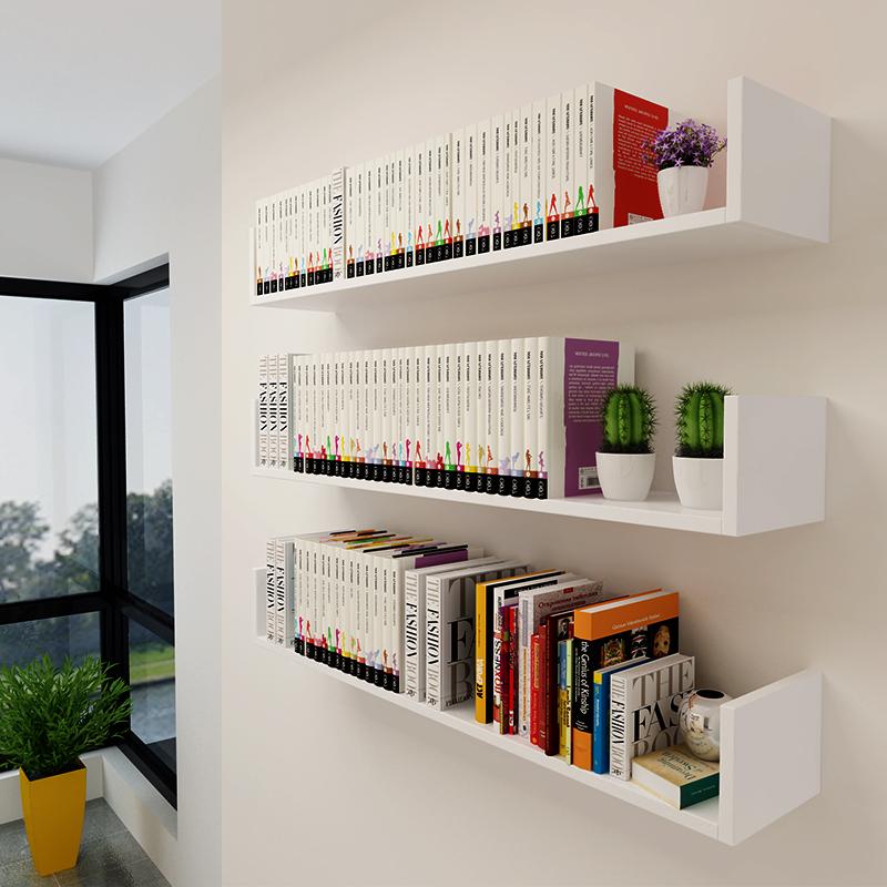 一字隔板u型书架墙上置物架壁挂墙壁装饰架客厅搁架创意现代简约商品