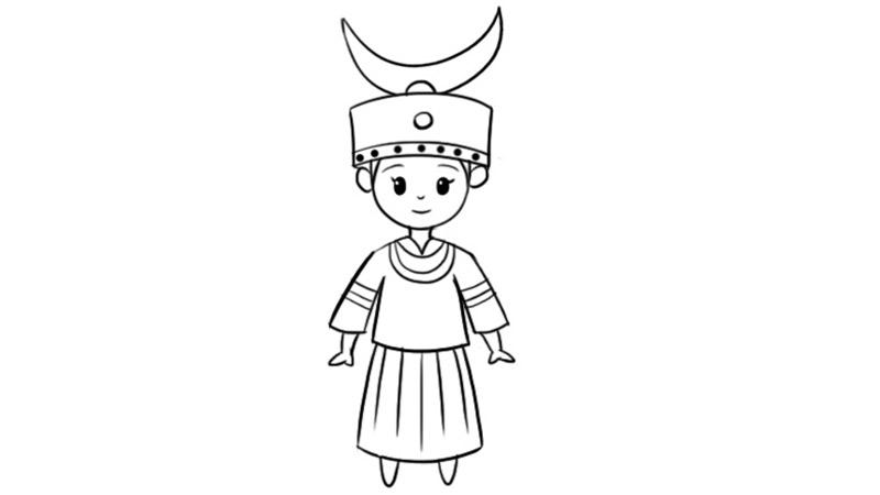 苗族服饰涂色模板