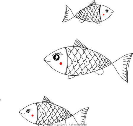 请看简单的鱼的简笔画 欣赏鱼类锦鲤金鱼和马利孔雀珍珠鱼