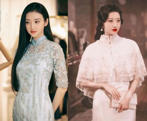景甜终于找对风格了一袭古典韵味的旗袍既雅致又不失风情