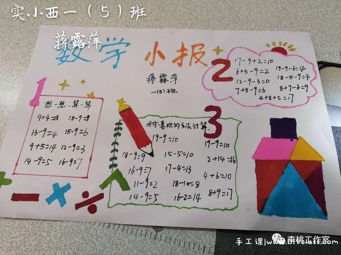 "数"我精彩—一年级数学手抄报,体验生活中的数学