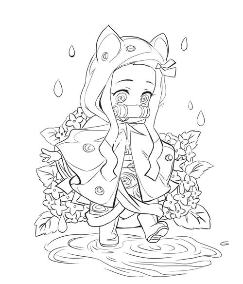 祢豆子线稿_线稿_sai_文化_绘画