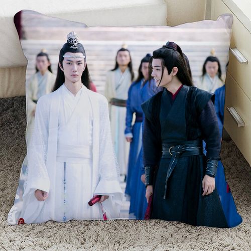 肖战抱枕周边魏无羡同款玩偶王一博人形公仔靠枕海报写真集定制 d 35x