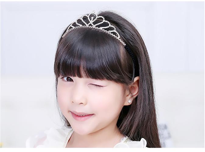 {买4免1}贝贝依 韩国儿童皇冠发箍可爱公主头饰水钻头箍小女孩王冠