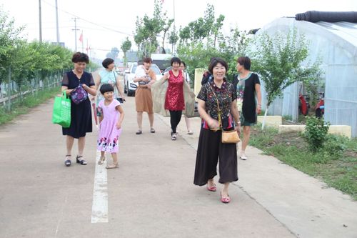 莒南县坊前镇农家乐艺术团的美女们来到道口镇丰谷农业生态园,请问有