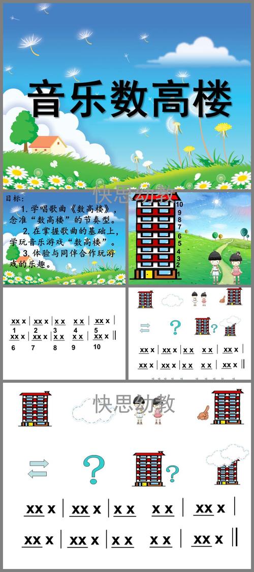中班音乐活动《数高楼》ppt课件教案