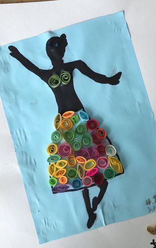 芭蕾舞女孩的裙子～衍纸画