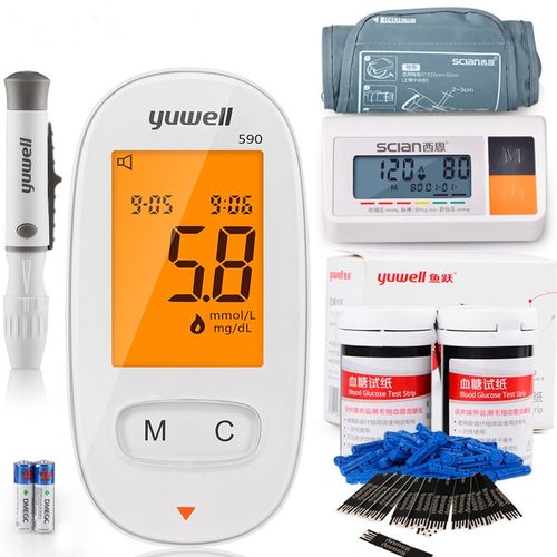 鱼跃(yuwell)血糖仪 家用智能免调码590 血糖仪器含100份试纸针头
