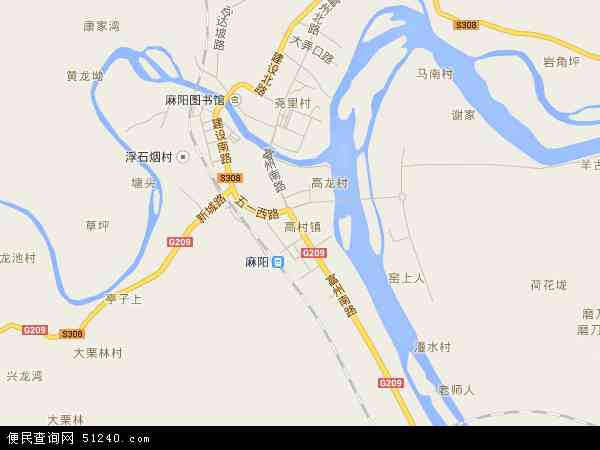 中国湖南省怀化市麻阳苗族自治县高村镇地图(卫星地图)