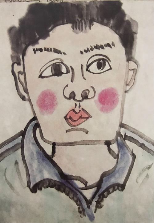 中国人物画考级一级(初级)示范图例《男同学头像》