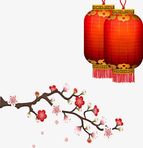 关键词 : 新年装饰素材,红灯笼,梅花矢量图,新年素材